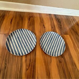 💖Threshold blue white stripe salad plates💖